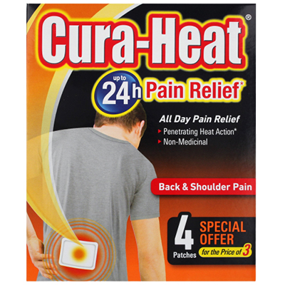 Cura-Heat Back And Shoulder Pain Pads 4's