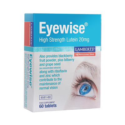 Lamberts Rangel  Eyewise Tabs High Strength Lutein 20mg 60's with Lutein, Bilberry, Grapeseed, and Blackberry