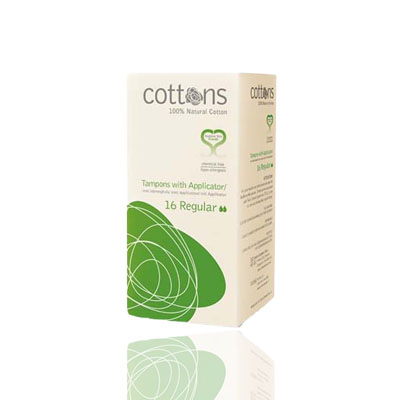Cottons 100% Hypo allergenic Regular Tampons with Applicator, 16 tampons