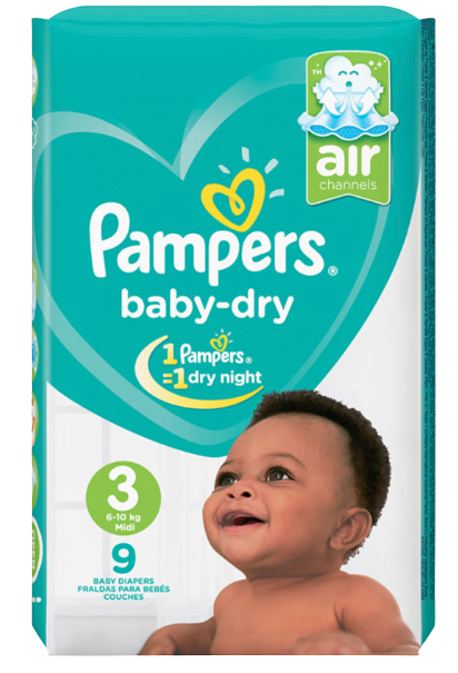 Pampers Pants Low Count Midi Size 3 (6 - 11 kg’s), 9 pieces