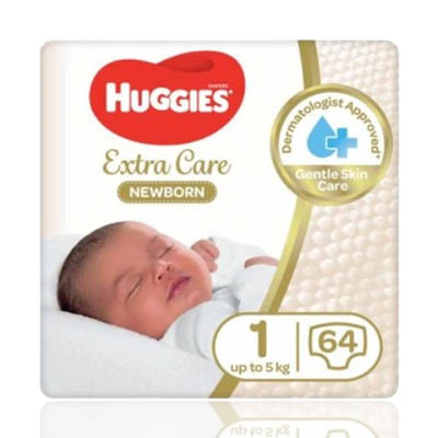 Huggies Extra Care Newborn 64pieces