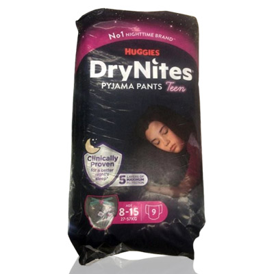 Huggies Drynites 8-15yrs (27-57kgs) 9s