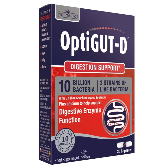 Natures Aid NA OPTIGUT-D 10B-3Strain 'Mucous Membranes' Vegan-30's