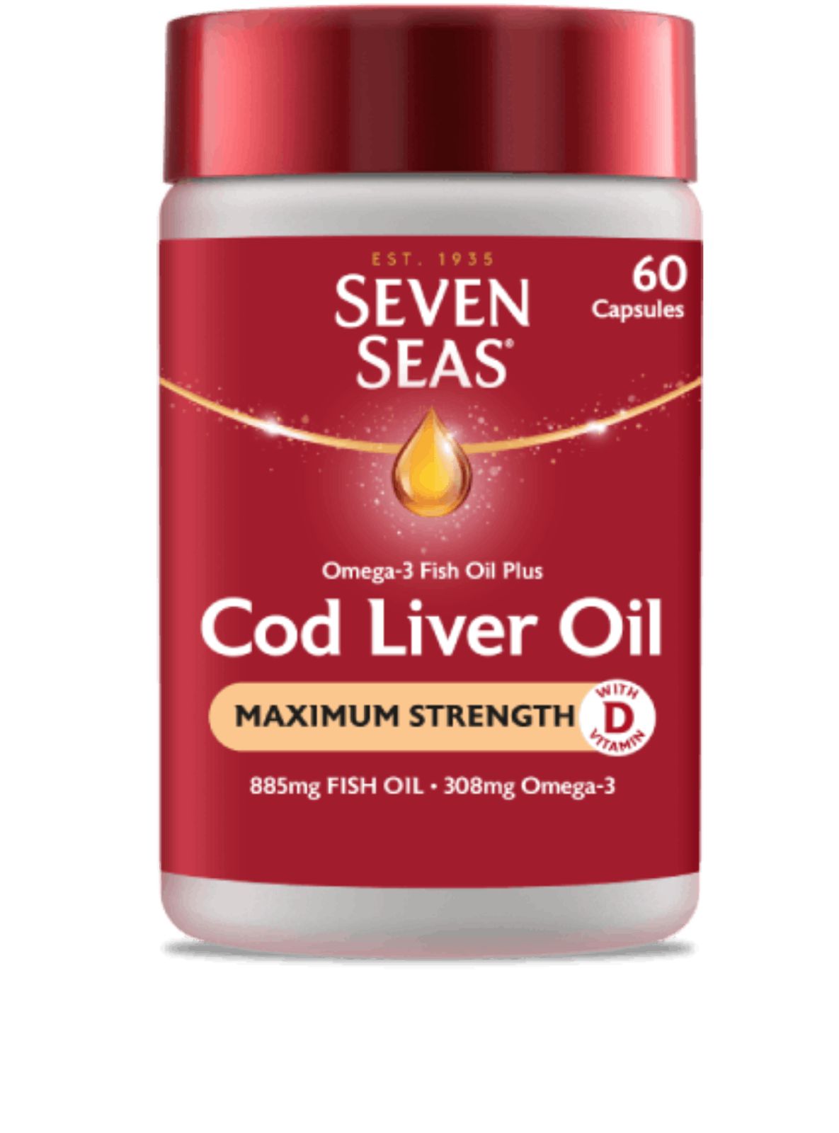 Seven Seas Cod Liver Oil Maximum Strength Capsules 60s
