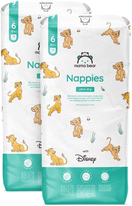 Mama Bear Disney Ultra Dry Nappies 70s, Size 6 (15+ kg)