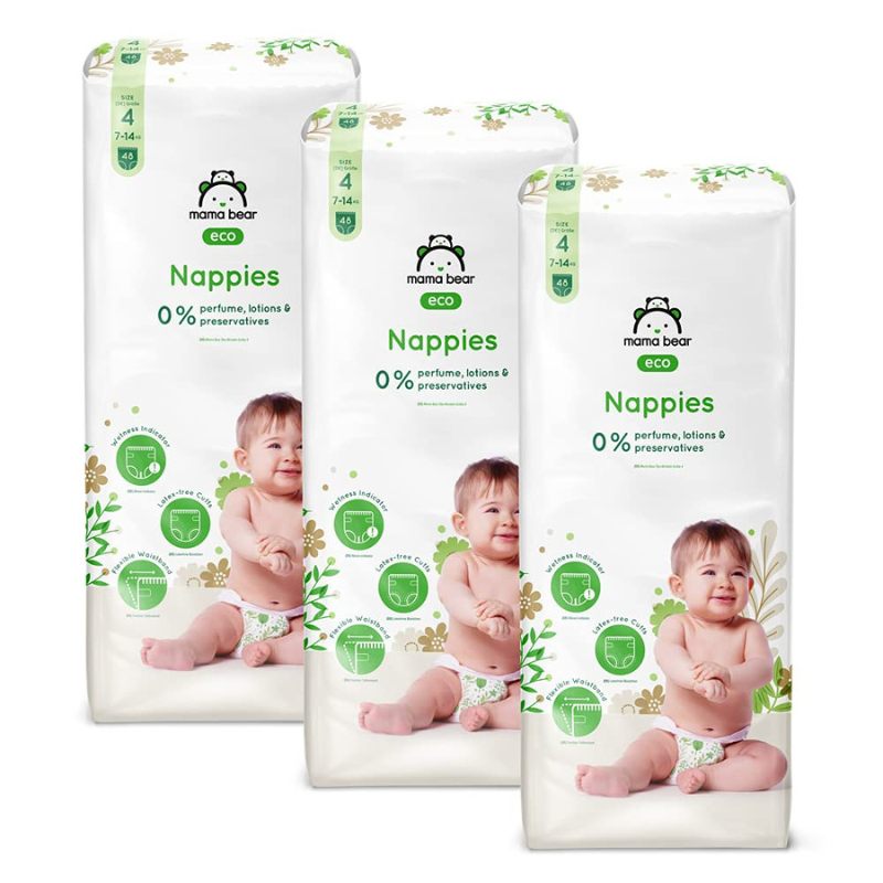 Mama Bear Eco Nappies 0% Perfumes Size 4 (7–14kg)