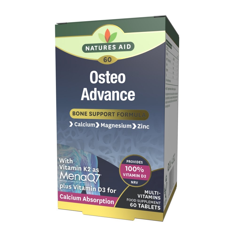 Nature's Aid Osteo Advance Bone Support Formula w/K2 (MenaQ7) & D3 - 60's
