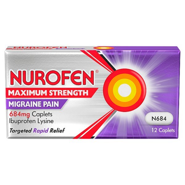 Nurofen Maximum Strength Migraine Pain 684mg Caplets 12s