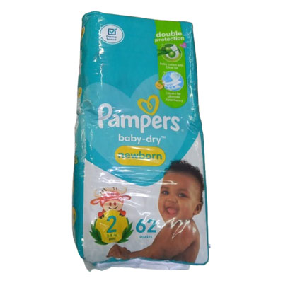 Pampers Baby Dry Jumbo Mini Diapers Size 2 (3 - 8 kg’s), 62 pieces