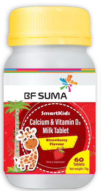 BF SUMA Calcium & Vitamin D3 Milk Tablets (Strawberry Flavour)