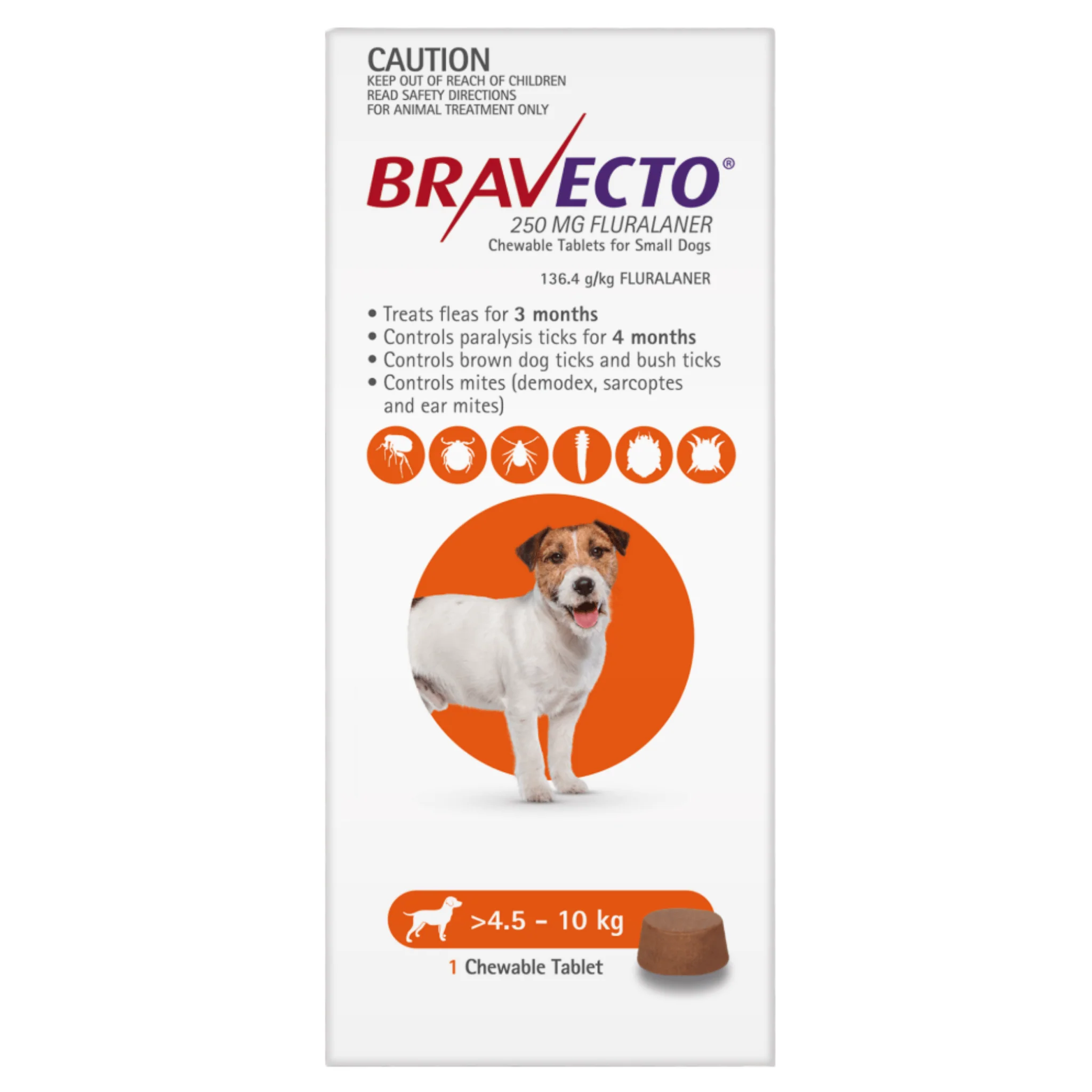 Bravecto Dog Tablet – Small Dogs (2–4.5 kg)