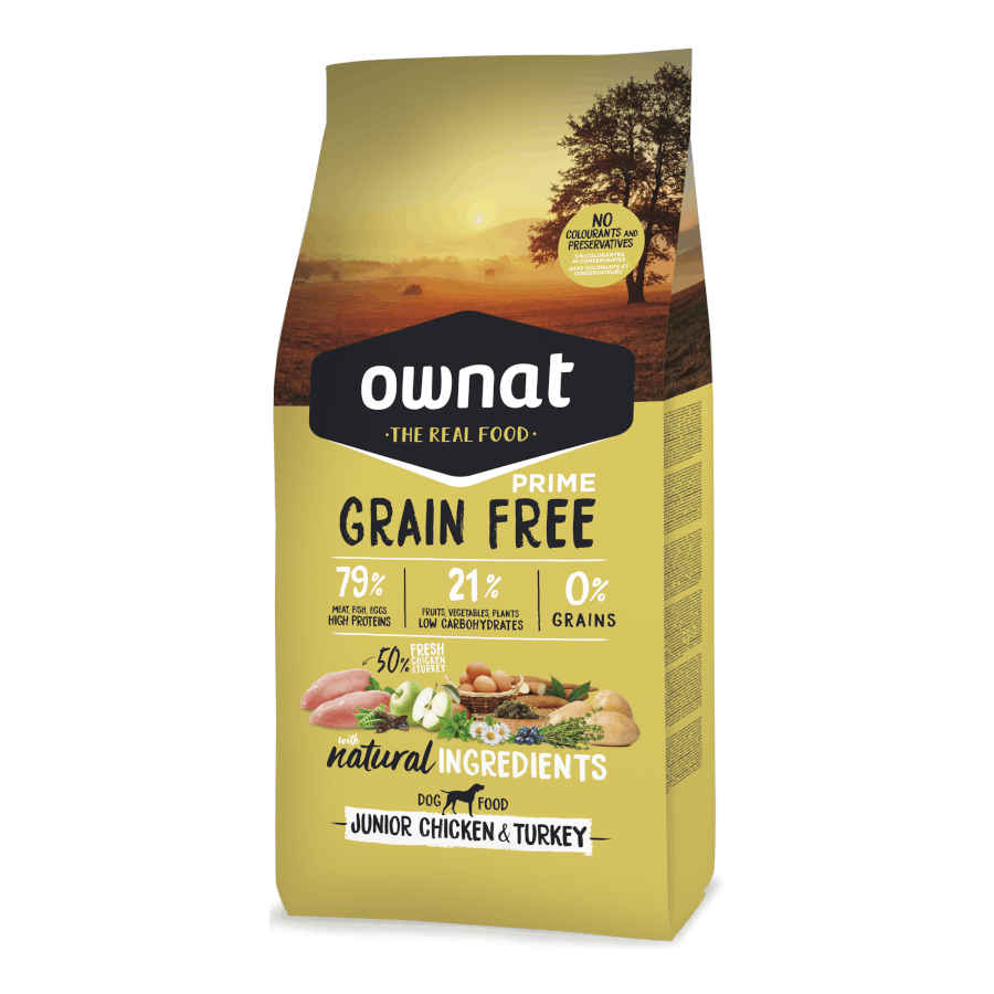 Ownat Prime Grain Free Junior Dog Food (Chicken & Turkey) 14kg