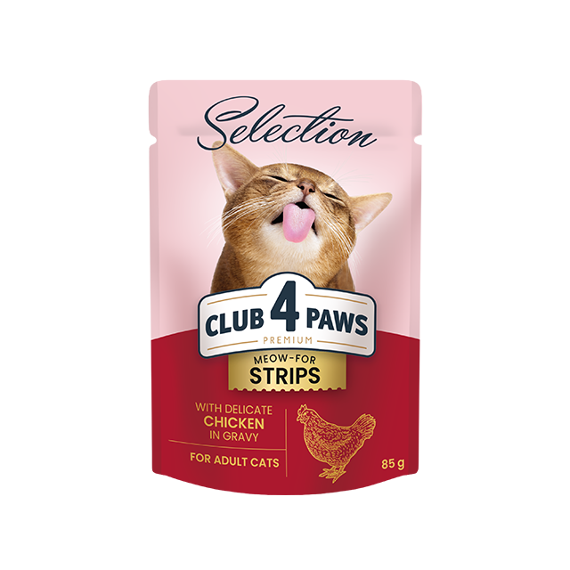 Club 4 Paws Cat Strips Chicken in Gravy 85g