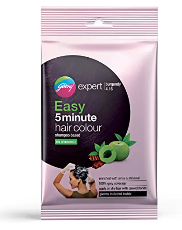 Godrej Shampoo Hair Colour (5 Minutes) 20ml (#4.16 Burgundy)
