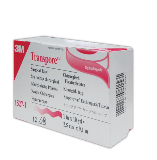 Transpore (Clear Tape) 1” x 10 Yards 12’s