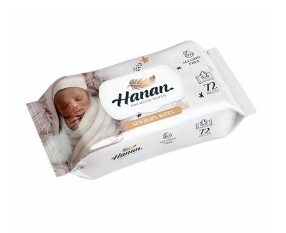 Hanan Water Wipes Newborn 72S