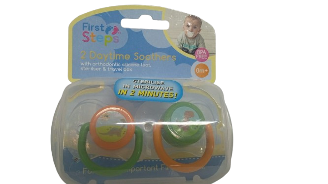 FIRST STEPS DAYTIME SOOTHERS & STERILISER BOX 2S